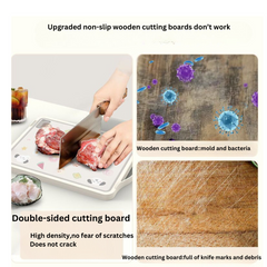 Premium Dual-Sided Black Walnut Cutting Board – Antibacterial, Mold-Resistant, Thick & Durable – Perfect for Home Kitchen Use.