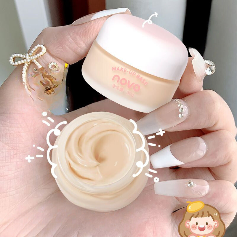 NOVO Primer Cream, Makeup Base, Moisturizing and Oil Control, Pore Minimizing, Skin Brightening, Smooth Application, Non-Cakey for Women