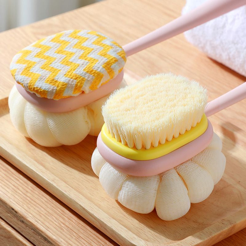 Back scrubber for bathing, long-handled soft brush, double-sided bath brush for scrubbing, mud and dirt removal, back scrubber tool.