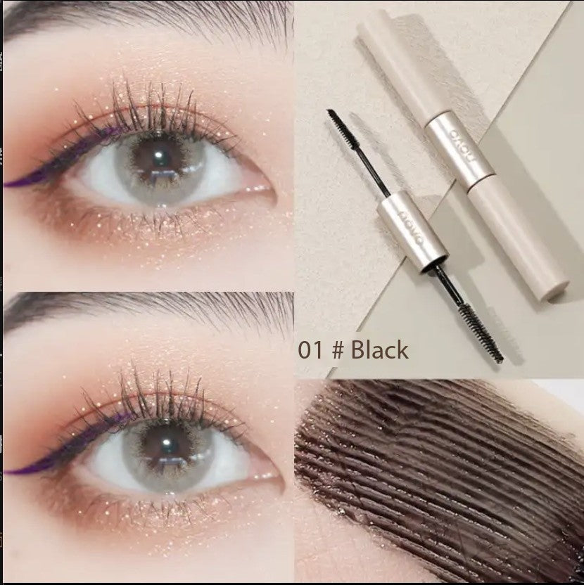 NOVO mascara is waterproof and sweat-proof, slim and curling, has a very fine brush head, sets the base, is long-lasting, does not smudge, does not fade, and is dense in color.