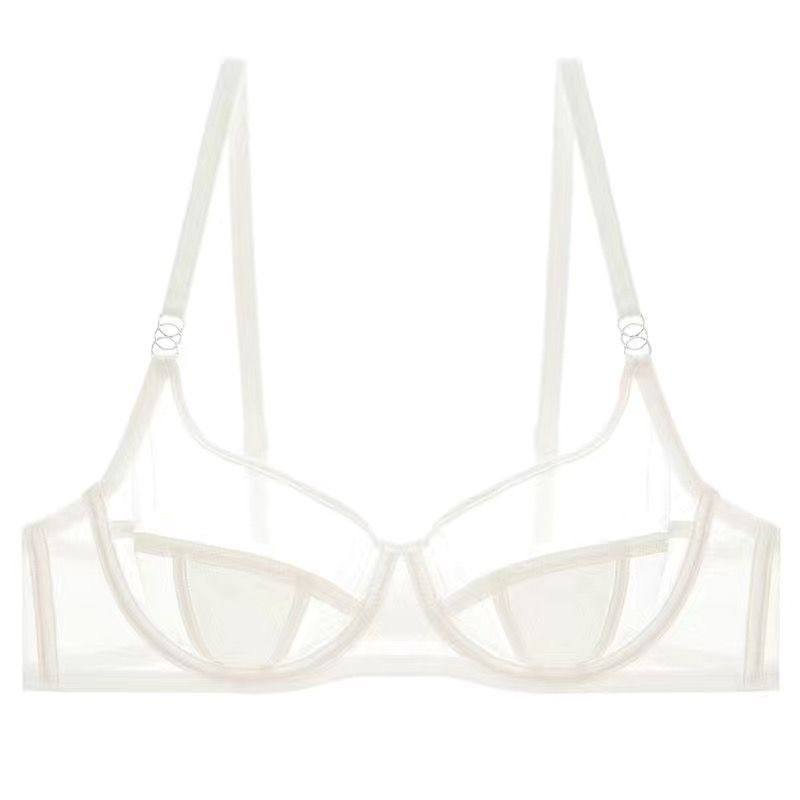 French lace pure lust style ultra-thin push-up half cup extra hot bra anti-sagging bra set