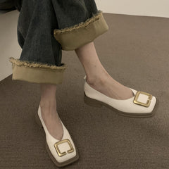 French style lightweight spring new style retro square toe shallow mouth versatile Mary Jane shoes