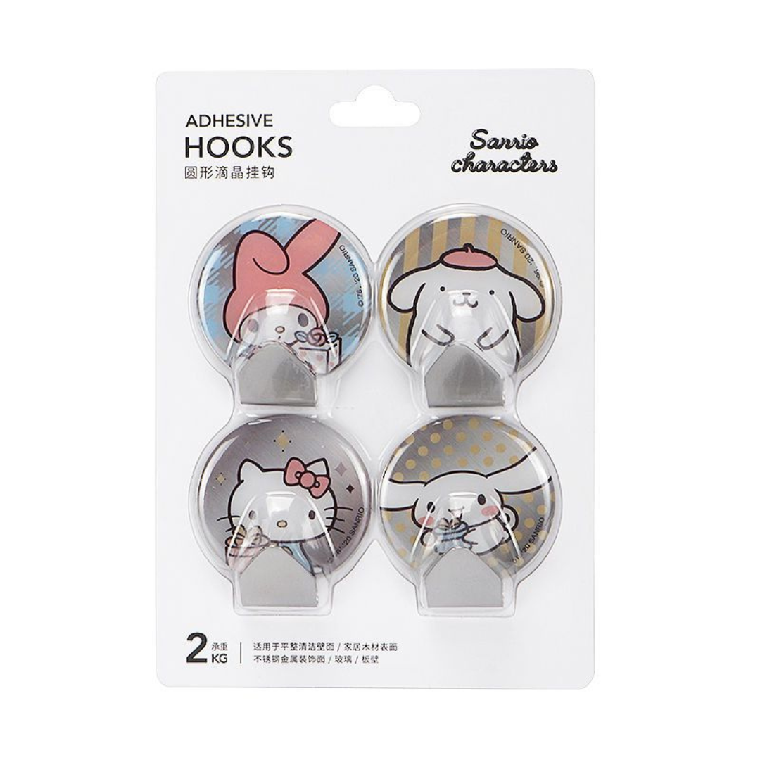 Sanrio Cartoon Square Adhesive Wall Hook – Creative No-Punch Hook for Home Use