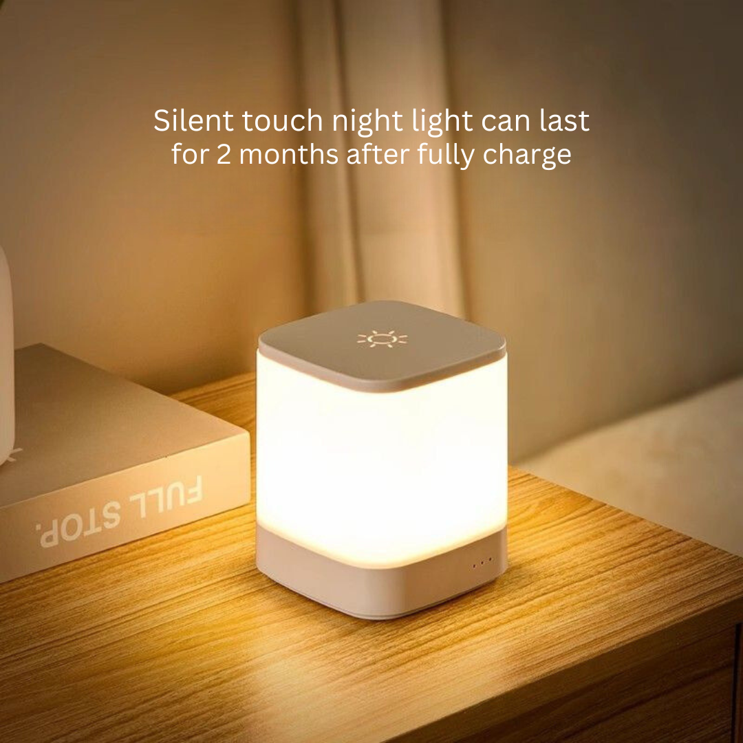 Rechargeable Touch Night Light for Nursing, Eye-Caring Bedside Lamp for Sleep