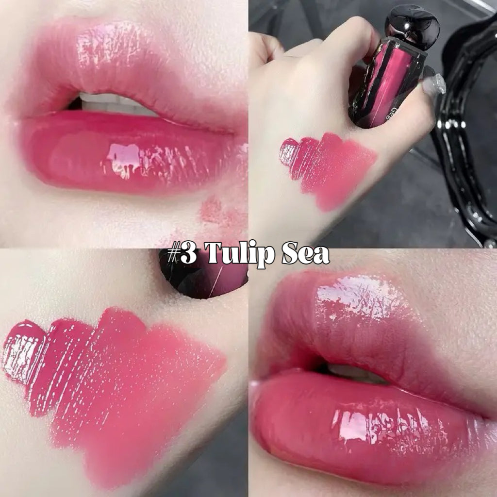 GEGE bear Pseudo-natural mirror water light lip glaze