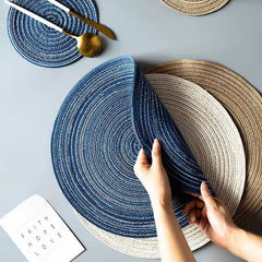 Woven placemats and coasters, heat insulation mats, ins-style Nordic kettle mats, household anti-scalding dish and bowl pads, Western dining table mats.