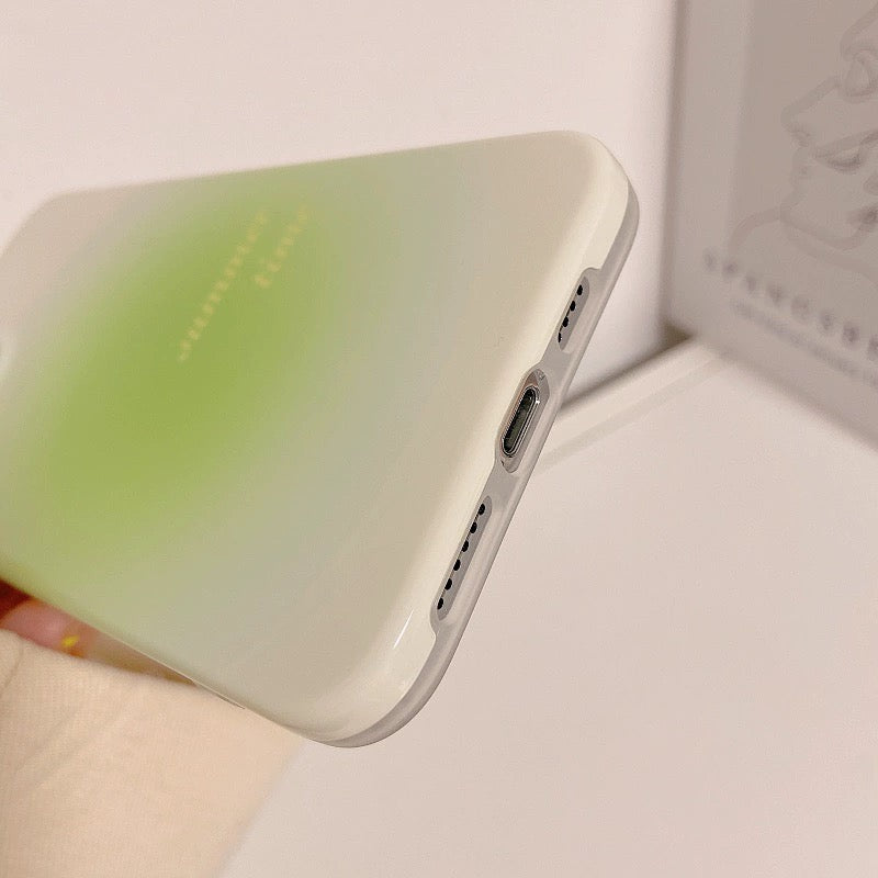 Summer matcha green smudge Korean iPhone cAse