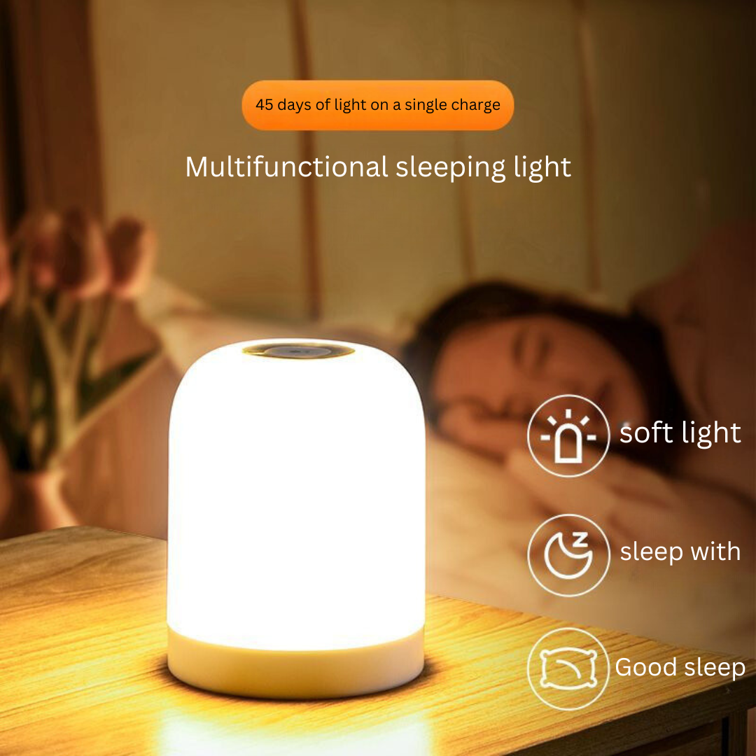 Rechargeable Touch Night Light for Nursing, Eye-Caring Bedside Lamp for Sleep