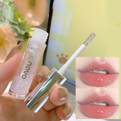 NOVO Hydrating Lip Gloss – Plumping, Exfoliating, Reduces Lip Lines, Moisturizing Lip Oil, Clear and Transparent Gloss