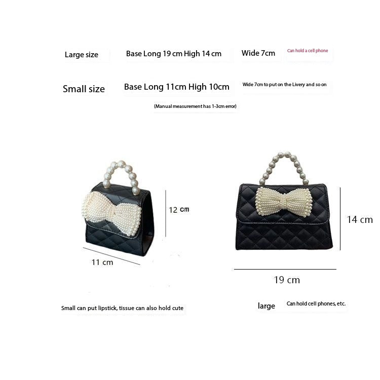 High-end mini bag with bow for women style trendy chain lipstick bag single shoulder crossbody bag