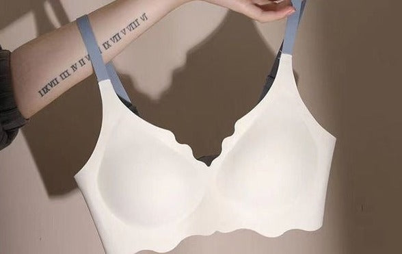 Sports underwear girl u-shaped thin bra bra traceless underwired small chest gathered bra shockproof running bra