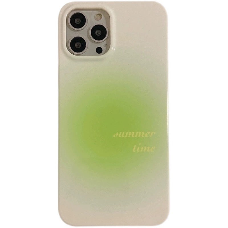 Summer matcha green smudge Korean iPhone cAse