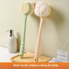 Back scrubber for bathing, long-handled soft brush, double-sided bath brush for scrubbing, mud and dirt removal, back scrubber tool.