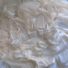 Fairy French bra hot, wire-free, comfortable underwear, ultra-thin bra, big breasts, underwear set