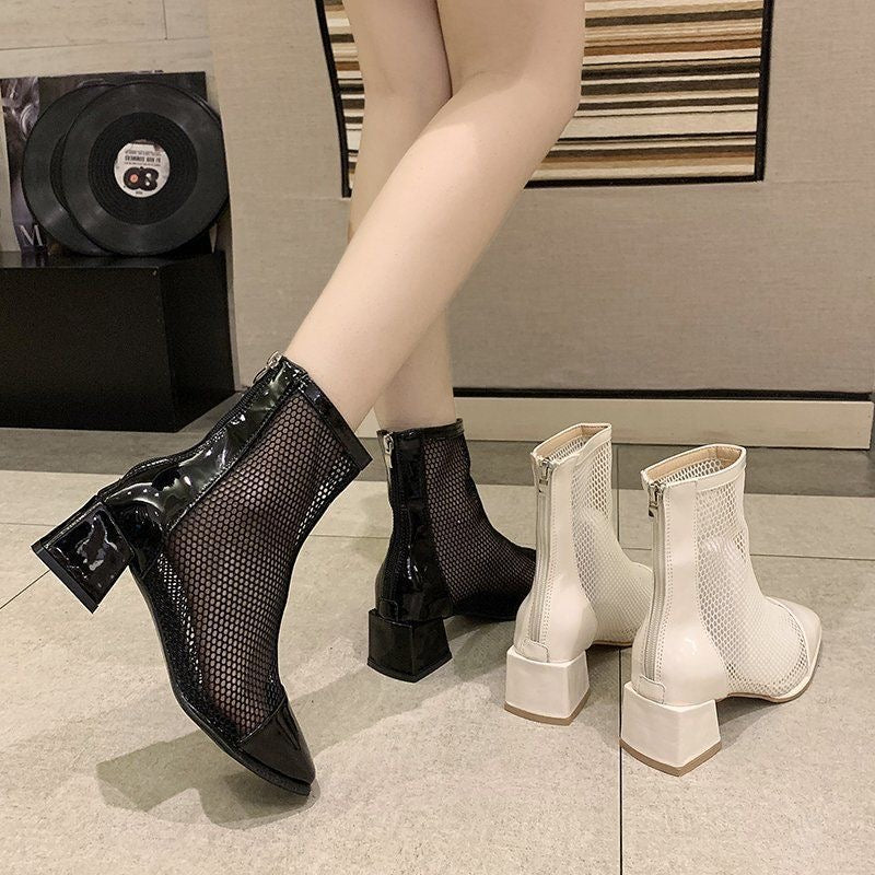 Cream comfortable boots summer