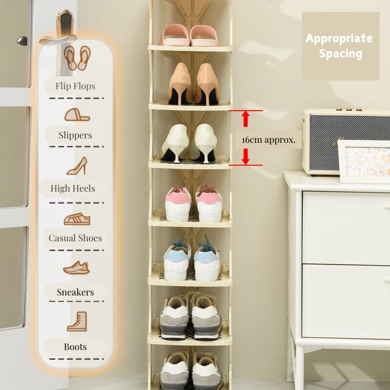 Simple Entryway Shoe Rack – 3-Tier Space-Saving Indoor Shoe Cabinet, Narrow Minimalist Storage Rack for Home and Dorm