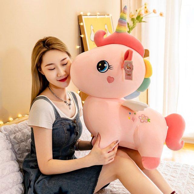 Super Soft Pink Unicorn Plush Toy - Cute Cloth Doll & Sleeping Pillow for Girls