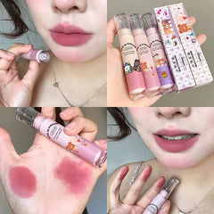 Cappuvini Winnie the Pooh Paradise milk tea lip mud matte lip glaze women's lipstick