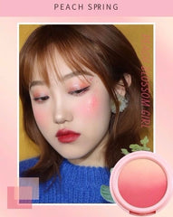 NOVO dreamy three-color gradient blush rouge peach sunset golden orange natural nude makeup blush