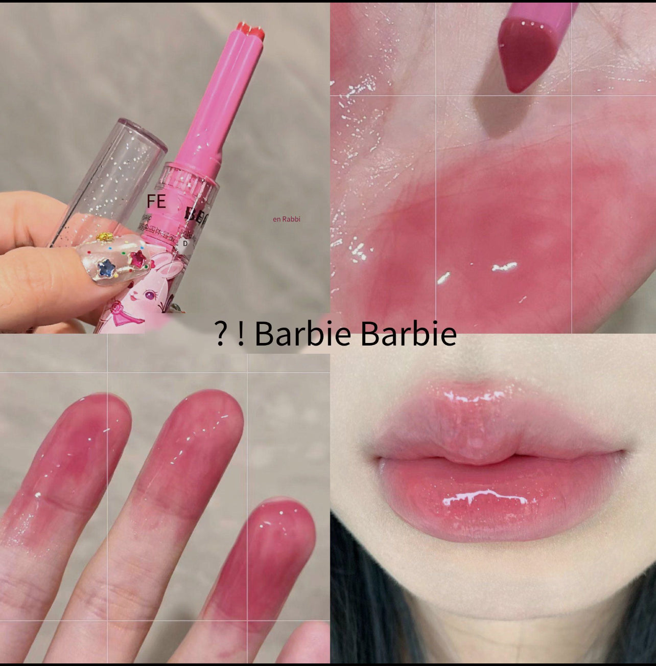 Jelly lip brightening push-button pink rabbit dewy lip gloss moisturizing lipstick