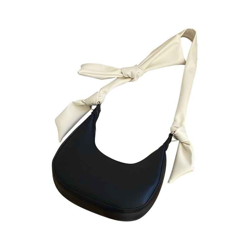 Cute bow portable armpit bag crescent small shoulder bag