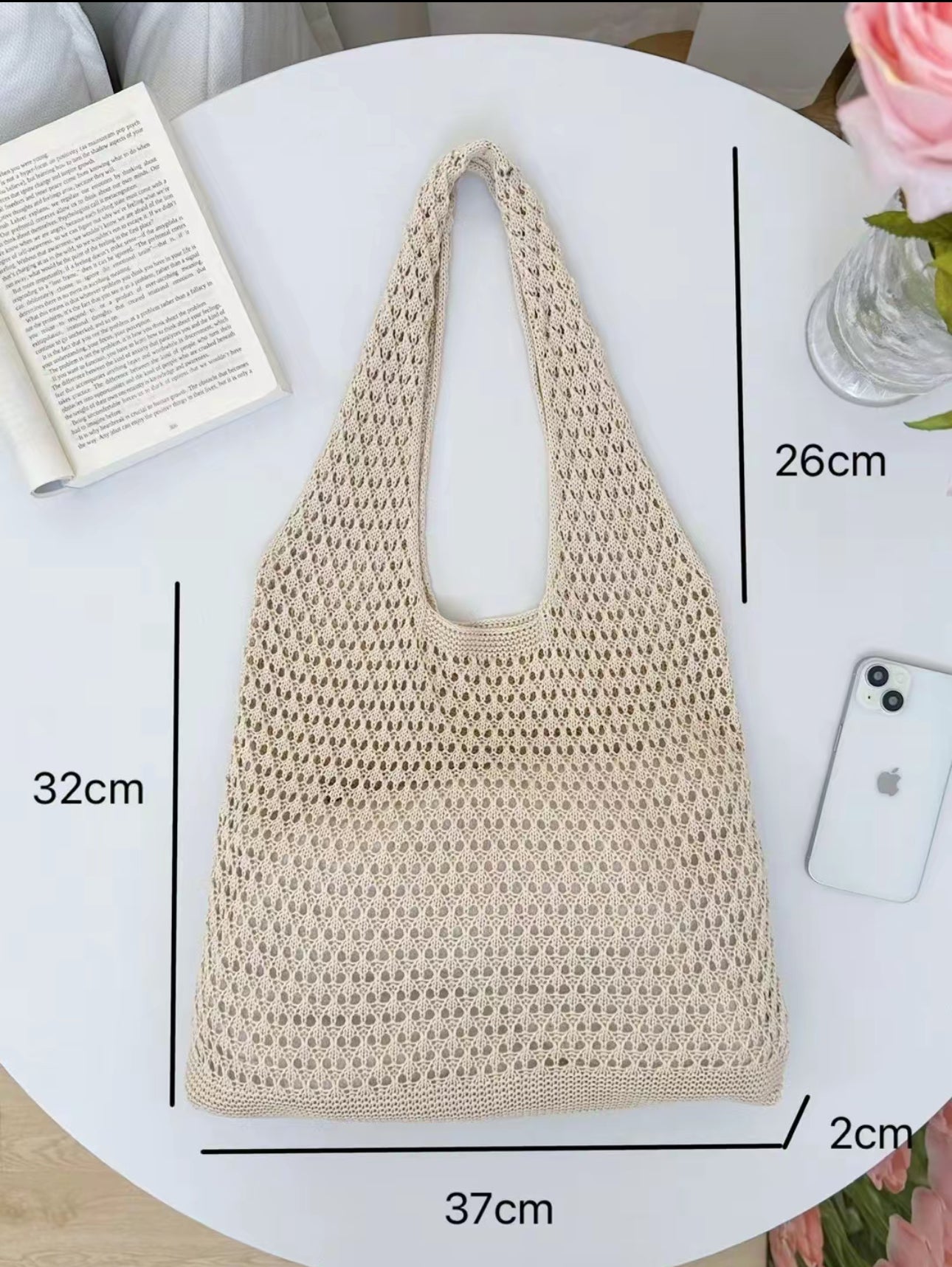 Korean style shoulder bag hollow casual large capacity women's woven bag