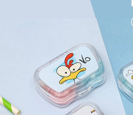 Contact lens with glasses care box storage color lens box cartoon print portable