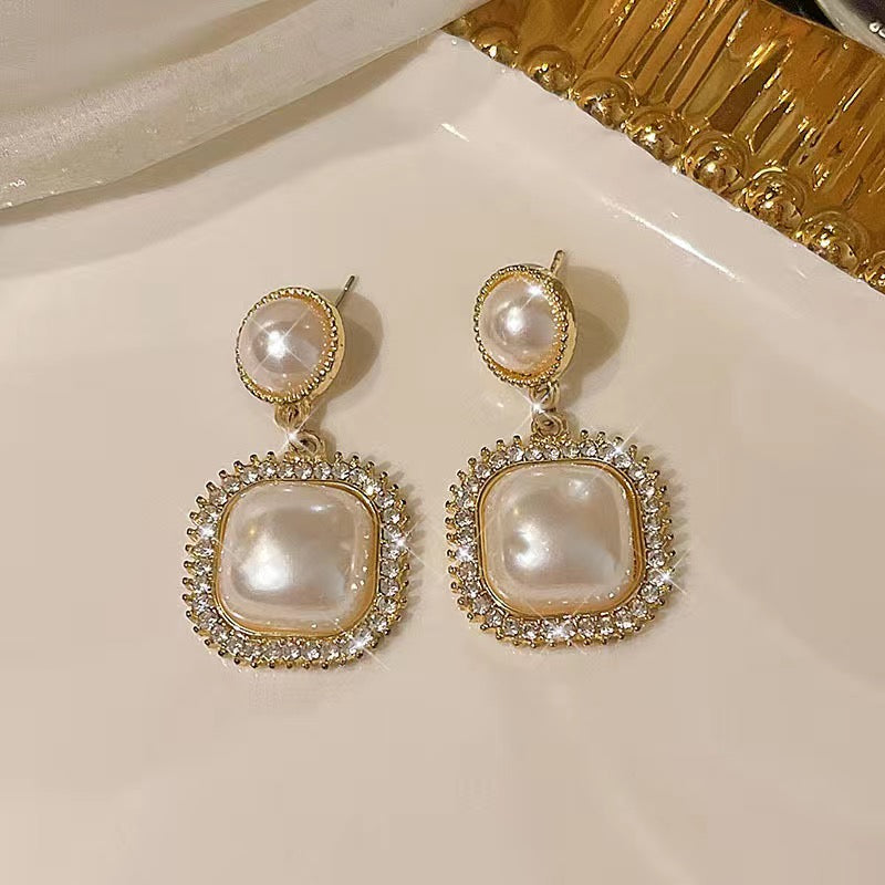 French retro pearl earrings new high-end earrings