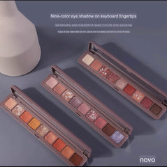 NOVO eye shadow palette makeup-free waterproof earth-color pearlescent matte glitter