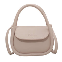 Versatile leather single shoulder pink portable crossbody saddle bag