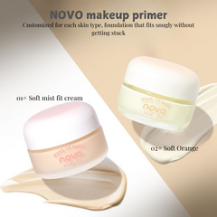 NOVO Primer Cream, Makeup Base, Moisturizing and Oil Control, Pore Minimizing, Skin Brightening, Smooth Application, Non-Cakey for Women