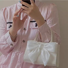 Bow handheld small square bag single shoulder crossbody bag