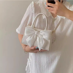 Bow handheld small square bag single shoulder crossbody bag