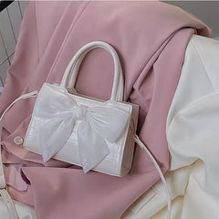 Bow handheld small square bag single shoulder crossbody bag