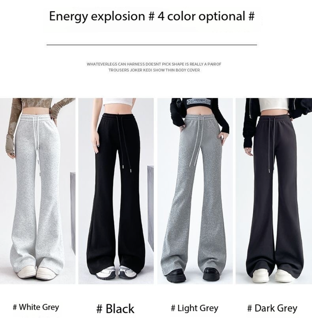 Flared high-waisted slimming bootcut pants, versatile American-style casual pants