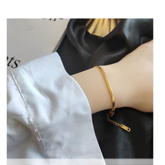 Flat Snake Bone Chain Blade Link Widy Korean Style Me Version Shininimalist Versatile Bracelet.