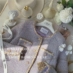 Knitted Purple Cardigan HSN:SKU:NI002