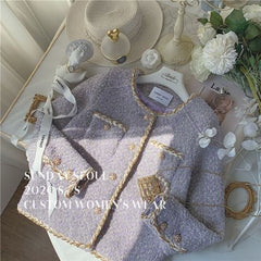 Knitted Purple Cardigan HSN:SKU:NI002