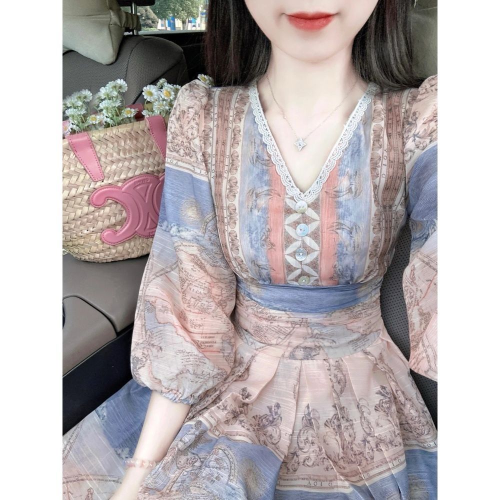 Map Printed Dress