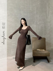 Knitted Maxi Dress For Ladies