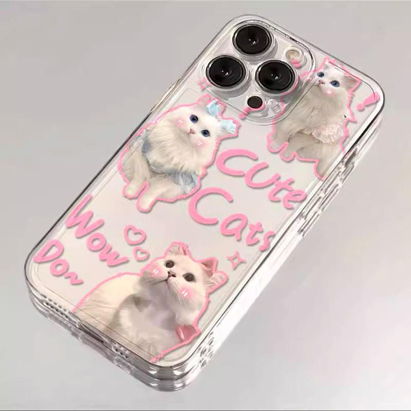 Pink Cat Silicone iPhone Case - Shockproof Cover