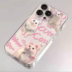 Pink Cat Silicone iPhone Case - Shockproof Cover