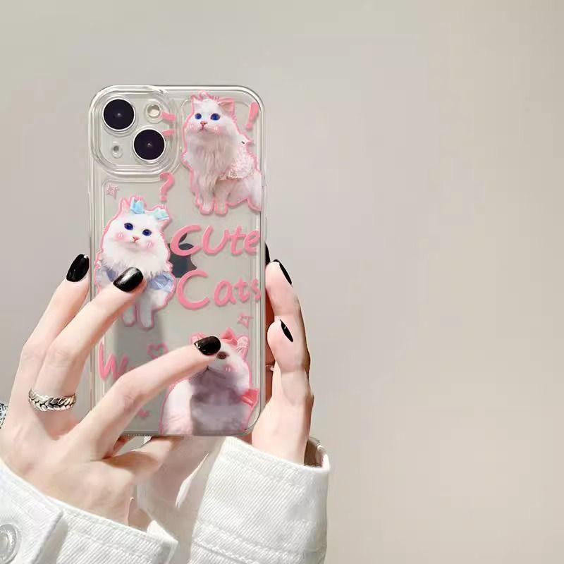 Pink Cat Silicone iPhone Case - Shockproof Cover