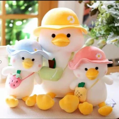 Bag Cap Duck Soft Toy | Plush Duck Toy with Bag and Cap Design