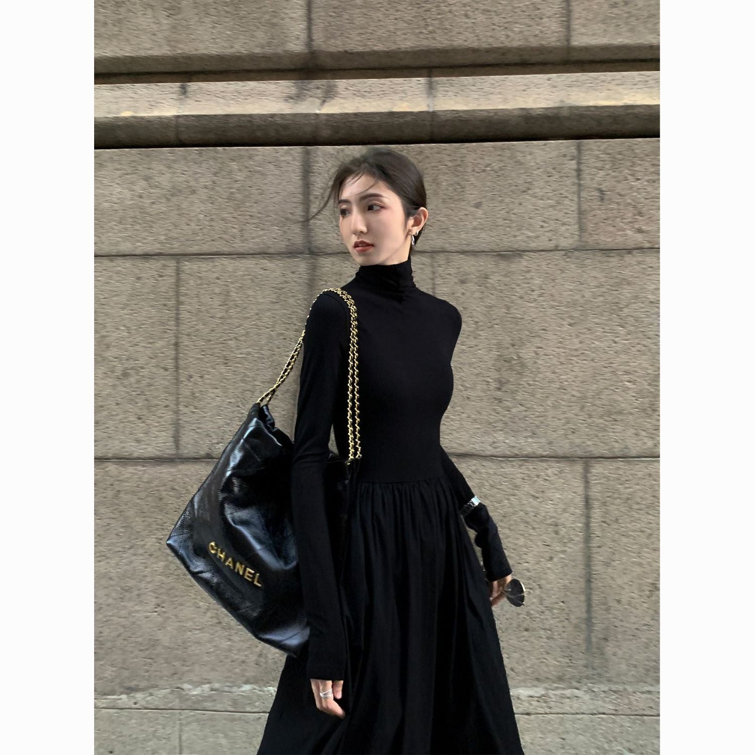 Elegant Audrey Hepburn-Inspired Midi Dress for Women | Korean Slim-Fit Long Skirt