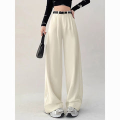 High-Waist Wide-Leg Trousers Women - Elegant Loose Straight-Leg Pants