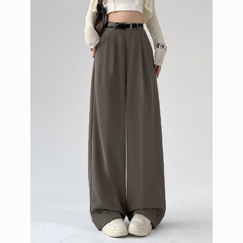 High-Waist Wide-Leg Trousers Women - Elegant Loose Straight-Leg Pants