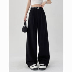 High-Waist Wide-Leg Trousers Women - Elegant Loose Straight-Leg Pants