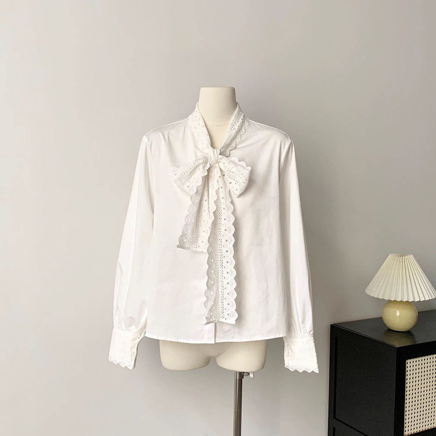 French Bowknot Shirt - Chic & Elegant Long Sleeve Blouse, Unique Design, Trendy and Versatile Fashion Top