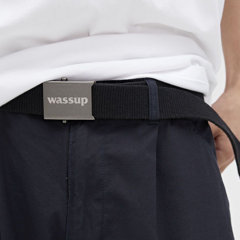 WASSUP Vintage Distressed Automatic Buckle Belt - Unisex Casual Alloy Canvas Woven Strap